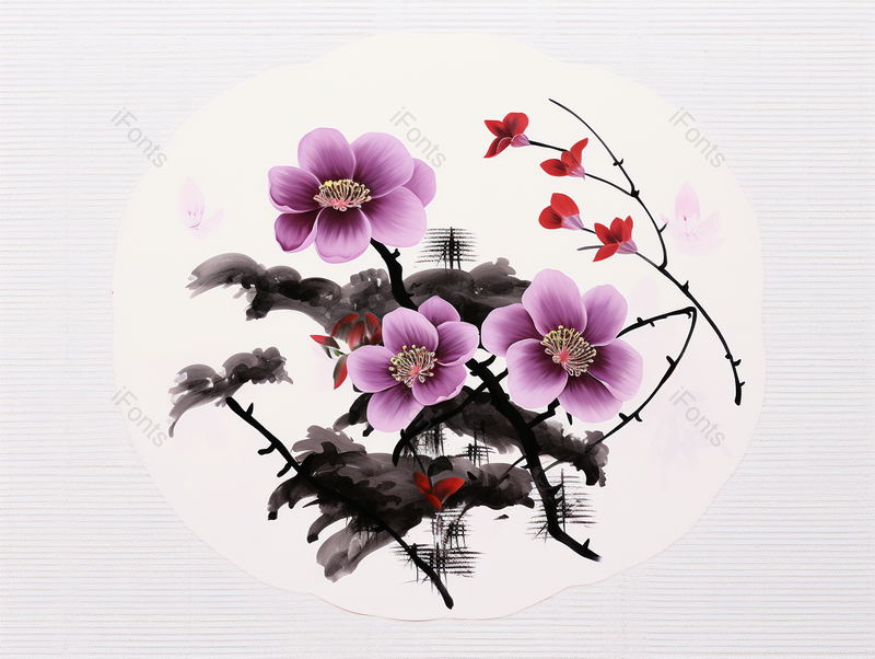 牵牛花中国风水墨画,插画/手绘图,插画/手绘图库,插画/手绘图下载,插画/手绘